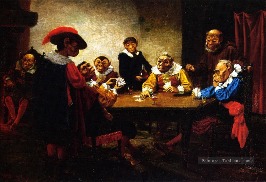 Le jeu de poker William Holbrook Beard Peintures à l'huile
